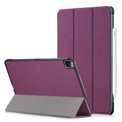 Litch Skin PU Leather Tri-fold Stand Tablet Case for iPad Pro 11-inch (2020) / (2018) - Purple Litch Skin PU Leather Tri-fold Stand Tablet Case for iPad Pro 11-inch (2020) / (2018) - Purple