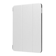 For iPad 9.7 (2018) / 9.7 (2017) Tri-fold Stand Leather Smart Case Cover - White