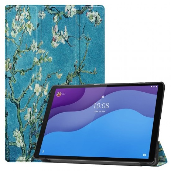 Pattern Printing PU Leather Tri-fold Stand Tablet Case for Lenovo Tab M10 HD Gen 2 TB-X306F / TB-X306X - Beautiful Flower Lenovo Cases Mobile Tablet