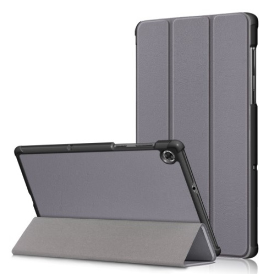 Tri-fold PU Leather Auto-wake/Sleep Smart Tablet Case for Lenovo Tab M10 HD Gen 2 TB-X306F / TB-X306X - Grey Lenovo Cases Mobile Tablet