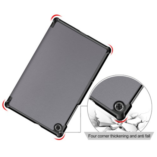 Tri-fold PU Leather Auto-wake/Sleep Smart Tablet Case for Lenovo Tab M10 HD Gen 2 TB-X306F / TB-X306X - Grey Lenovo Cases Mobile Tablet