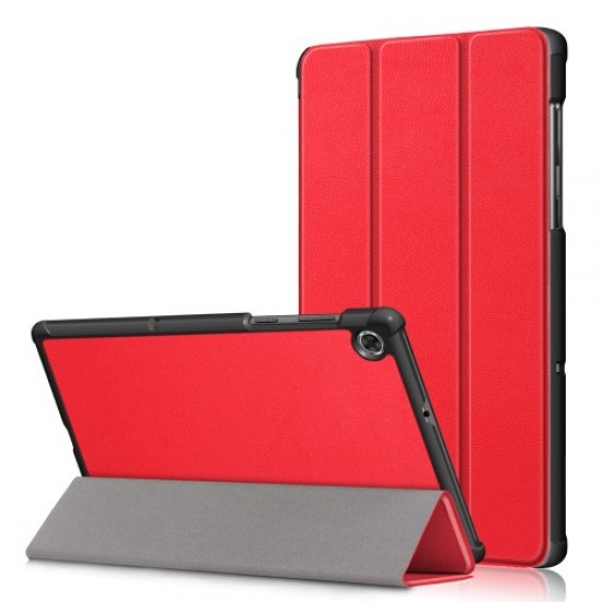 Tri-fold PU Leather Auto-wake/Sleep Smart Tablet Case for Lenovo Tab M10 HD Gen 2 TB-X306F / TB-X306X - Red Lenovo Cases Mobile Tablet