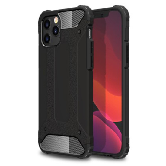 Armor Guard Plastic + TPU Hybrid Case for iPhone 12 Pro/12 Phone Shell - Black Apple Cases Mobile