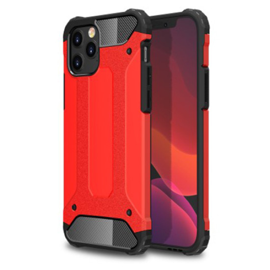 Armor Guard Plastic + TPU Hybrid Case for iPhone 12 Pro/12 Phone Shell - Red Apple Cases Mobile