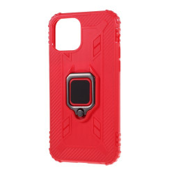 Anti-drop TPU Shell with Finger Ring Kickstand for iPhone 12 mini - Red
