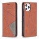 Geometric Pattern Leather Stand Case with Card Slots for iPhone 12 Pro/12 - Coffee Apple Cases Mobile