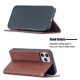 Geometric Pattern Leather Stand Case with Card Slots for iPhone 12 Pro/12 - Coffee Apple Cases Mobile