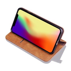 Auto-absorbed Retro Crazy Horse Texture Leather Wallet Stand Flip Cover Accessory for iPhone XR 6.1 inch - Light Brown Auto-absorbed Retro Crazy Horse Texture Leather Wallet Stand Flip Cover Accessory for iPhone XR 6.1 inch - Light Brown