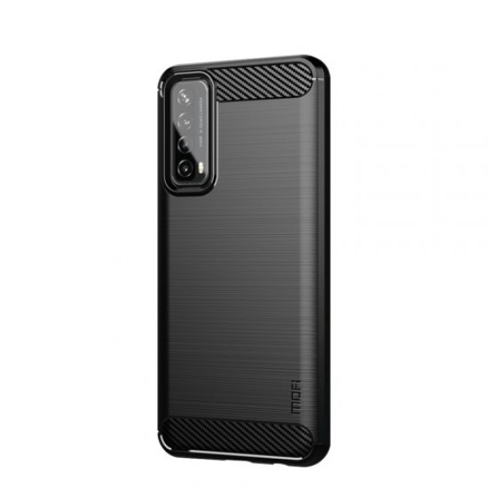 MOFI Θήκη Σιλικόνης TPU Carbon Fiber Brushed για Huawei P Smart 2021 / Y7a - Μαύρο Huawei Θήκες Κινητών