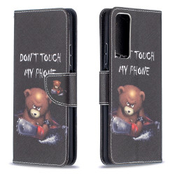 Pattern Printing Leather Stand Wallet Protective Shell for Huawei P smart 2021/Y7a - Bear