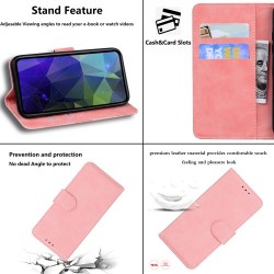 Leather Wallet Stand Phone Case for Huawei P Smart 2021 / Huawei Y7a - Pink Leather Wallet Stand Phone Case for Huawei P Smart 2021 / Huawei Y7a - Pink