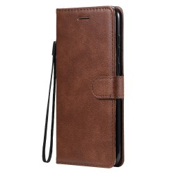 Δερμάτινη Θήκη Πορτοφόλι με Βάση Στήριξης για Samsung Galaxy M11 - Καφέ