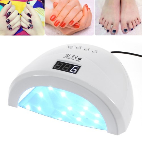 SUN 1S 48W Nails and Toe Nail Curing UV Nail Lamp Dryer with LED Display - EU Plug 