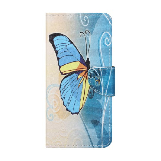 For Xiaomi Mi 10T Lite 5G/Redmi Note 9 Pro 5G Stand Shell Patterned Cross Texture Leather Wallet Case - Blue Butterfly XIAOMI Cases Mobile