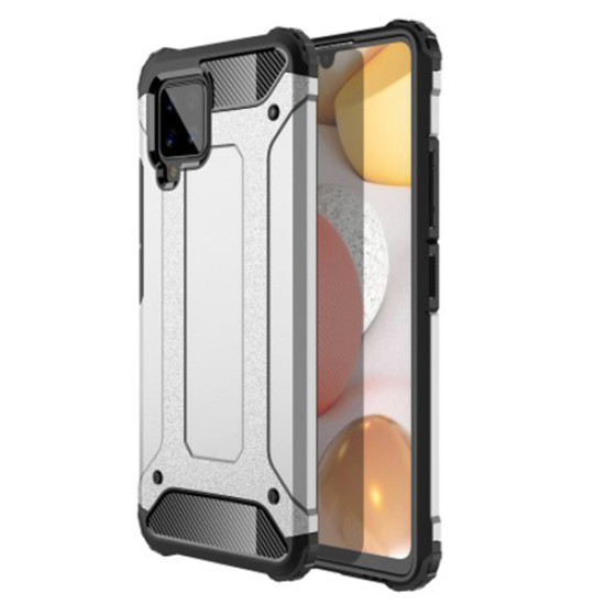 Armor Guard Plastic + TPU Hybrid Shell Case for Samsung Galaxy A42 5G - Silver Samsung Cases Mobile
