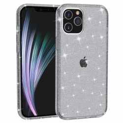 Glittery Powder PC+TPU Hybrid Back Shell for iPhone 12 Pro Max 6.7 inch - Grey