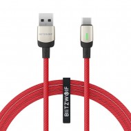 BlitzWolf BW-TC21 USB-C Cable 3A 1m - Black / Red