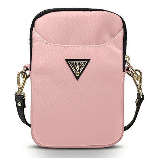Guess Universal Τσάντα Μεταφοράς Nylon με Τριγωνικό Logo για Tablet μέχρι 8 ίντσες (GUPBNTMLLP) Διαστάσεις 19 x 12 x 3 cm - Ροζ Universal Θήκες Tablets και Laptops