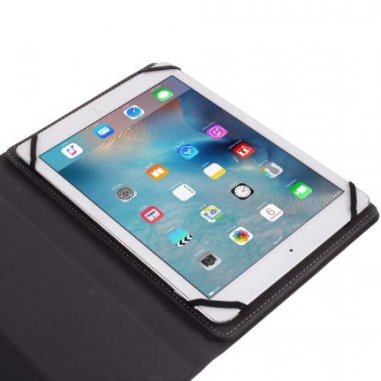 Universal Δερμάτινη Θήκη Βιβλίο με Ασύρματο Πληκτρολόγιο για Tablet 9.7 με 10 ίντσες - Μαύρο Universal Θήκες Tablets και Laptops