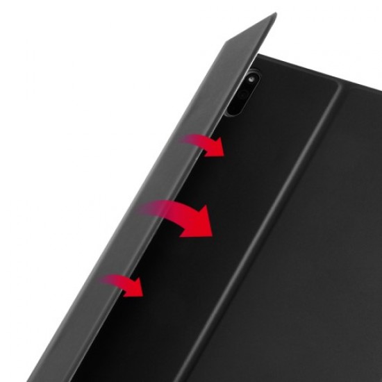 Δερμάτινη Θήκη Βιβλίο με Ασύρματο Πληκτρολόγιο για Huawei MatePad 10.4 (2020) - Μαύρο Huawei Θήκες Tablet