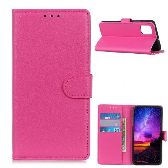 Δερμάτινη Θήκη Πορτοφόλι με Βάση Στήριξης για Xiaomi Mi 10T 5G / Mi 10T Pro 5G - Φούξια XIAOMI Θήκες Κινητών