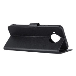 Δερμάτινη Θήκη Πορτοφόλι με Βάση Στήριξης για Xiaomi Mi 10T Lite 5G - Μαύρο