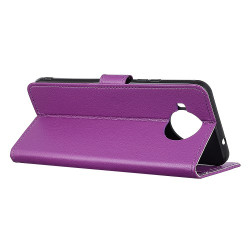 Δερμάτινη Θήκη Πορτοφόλι με Βάση Στήριξης για Xiaomi Mi 10T Lite 5G - Μωβ