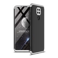 GKK Detachable 3-Piece Matte Hard PC Shell for Xiaomi Redmi Note 9 - Silver / Black