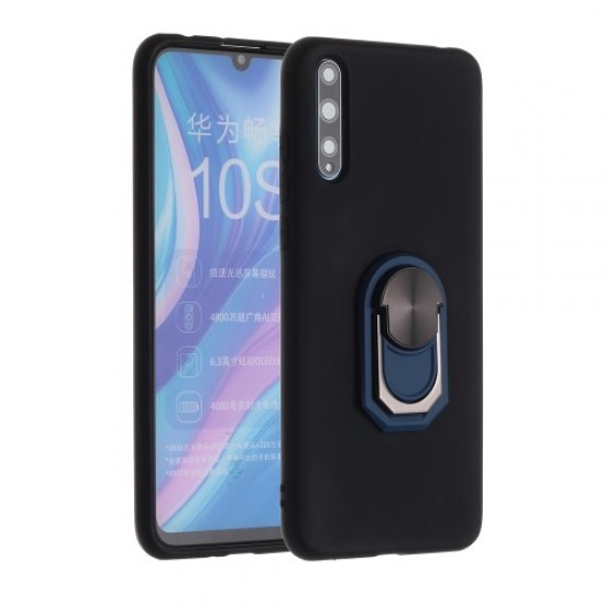 Finger Ring Kickstand Soft Phone Case for Huawei Y8p/Enjoy 10s/P Smart S - Black / Blue Huawei Cases Mobile