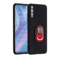 Finger Ring Kickstand Soft Phone Case for Huawei Y8p/Enjoy 10s/P Smart S - Black / Red