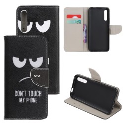 Δερμάτινη Θήκη Πορτοφόλι με Βάση Στήριξης για Huawei Y8p / P Smart S - Do not Touch My Phone