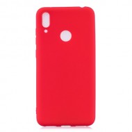 Candy Color Soft TPU Phone Case for Huawei Y7 (2019) - Red