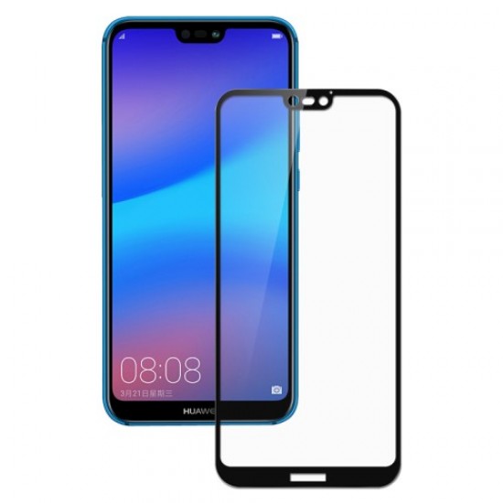 Silk Printing Full Size Tempered Glass Screen Protector Film (Arc Edge) for Huawei P20 Lite / Nova 3e Huawei Screen Protectors