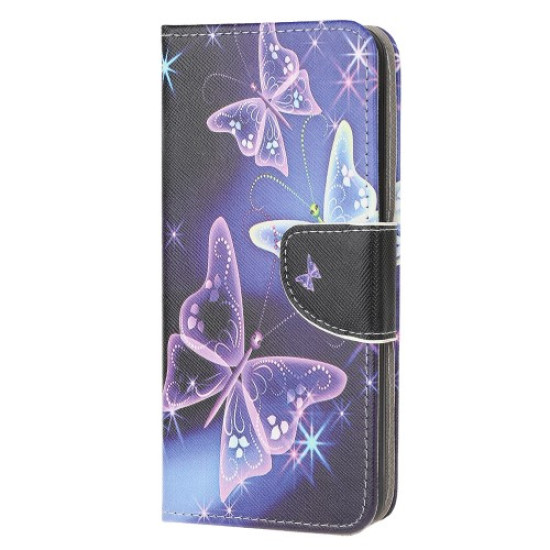 Patterned Cross Texture Leather Protector Wallet Case for Samsung Galaxy S20 Lite/S20 Fan Edition - Vivid Butterflies Samsung Cases Mobile