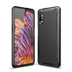 Θήκη Σιλικόνης TPU Carbon Fiber Brushed για Galaxy Xcover Pro - Μαύρο Θήκη Σιλικόνης TPU Carbon Fiber Brushed για Galaxy Xcover Pro - Μαύρο