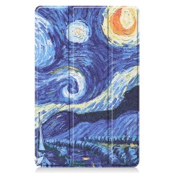 Pattern Printing PU Leather Tri-fold Stand Tablet Case for Samsung Galaxy Tab A7 2020 T500 - Painting Pattern