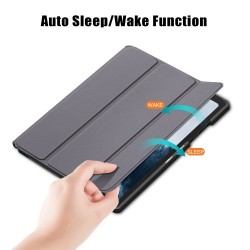 Δερμάτινη Θήκη Βιβλίο Tri-Fold με Βάση Στήριξης για Samsung Galaxy Tab A7 (2020) T500 T505 T507 - Γκρι