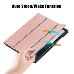 Δερμάτινη Θήκη Βιβλίο Tri-Fold με Βάση Στήριξης για Samsung Galaxy Tab A7 (2020) T500 T505 T507 - Ροζέ Χρυσαφί