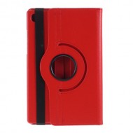 Litchi Skin Leather Case with Rotating Stand for Samsung Galaxy Tab A7 10.4 (2020) - Red