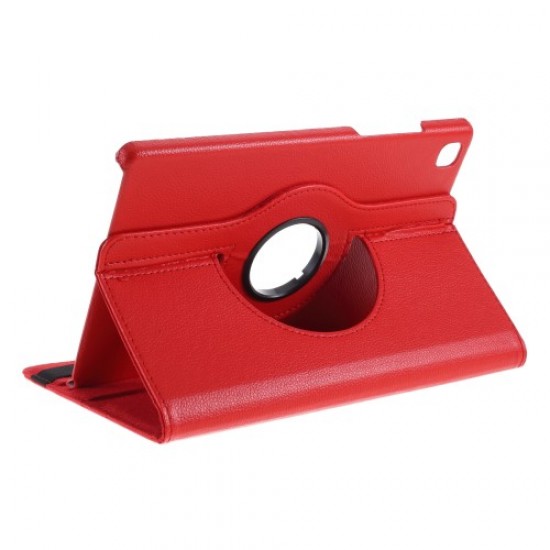 Litchi Skin Leather Case with Rotating Stand for Samsung Galaxy Tab A7 10.4 (2020) - Red Samsung Cases Mobile Tablet