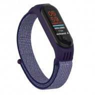 Nylon Velcro Υφασμάτινο Μπρασελέ για Xiaomi Mi Band 5 - Μπλε της Νύχτας