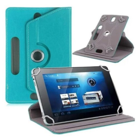 Universal 360-degree Rotary Stand Leather Folio Case for Samsung Tab 3 7.0 P3200/LG G Pad 7.0 - Baby Blue Universal Tablets Cases