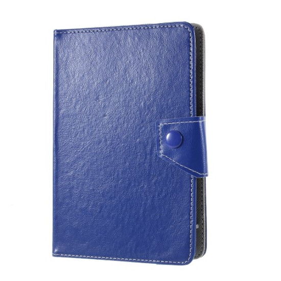 Universal Crazy Horse Texture Leather Tablet Case Wallet Cover for 7-inch Tablets - Dark Blue Universal Tablets Cases