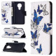 Pattern Printing Leather Wallet Case for Nokia 5.3 - Blue Butterflies Nokia Cases Tablet