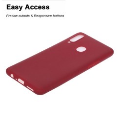 Anti-fingerprint Solid Color Matte TPU Phone Cover for Samsung Galaxy A20s - Red Anti-fingerprint Solid Color Matte TPU Phone Cover for Samsung Galaxy A20s - Red