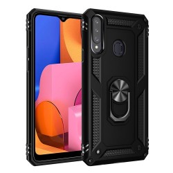 PC+TPU Kickstand Design Mobile Phone Cover for Samsung Galaxy A20s - Black PC+TPU Kickstand Design Mobile Phone Cover for Samsung Galaxy A20s - Black