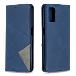 Geometric Pattern Leather Stand Case with Card Slots for OPPO A72/A52/A92 - Blue Geometric Pattern Leather Stand Case with Card Slots for OPPO A72/A52/A92 - Blue