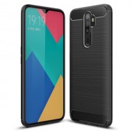 Carbon Fibre Brushed TPU Phone Case for OPPO A9 (2020) / A11x / A5 (2020) - Black