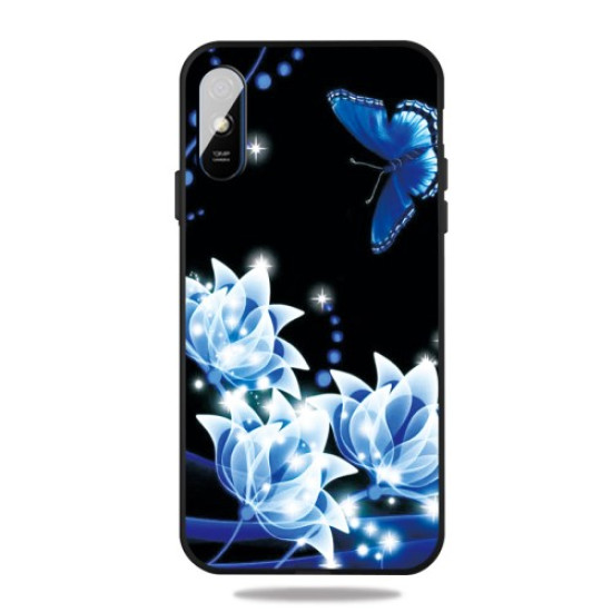 Matte Pattern Printing TPU Back Shell for Xiaomi Redmi 9A - Flowers and Butterefly XIAOMI Cases Mobile