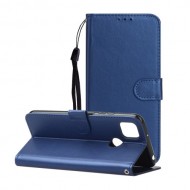 Wallet Leather Stand Mobile Phone Cover for Xiaomi Redmi 9C - Blue